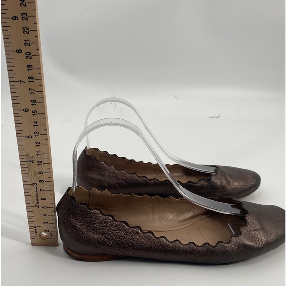 Chloe Designer Lauren Classic Bronze Metallic Ballet Flats (7.5) - Picture 5 of 6